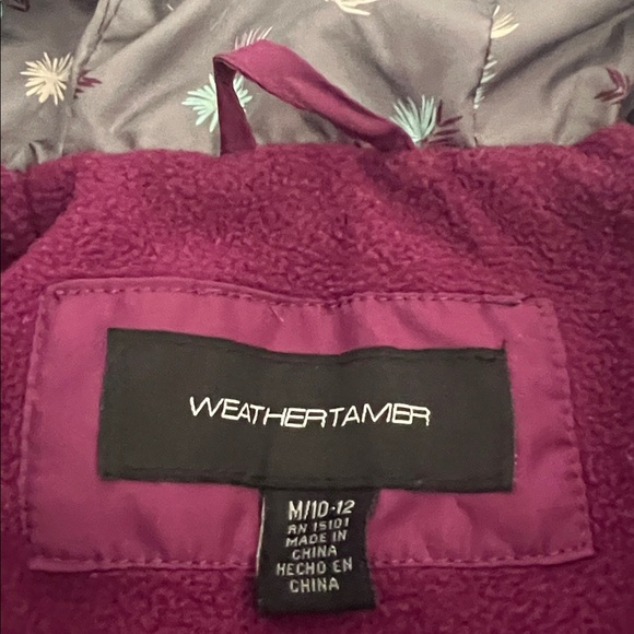 Weather Tamer Purple Hooded Fur Trimmed Puffer Jacket Size: 10-12 - Picture 3 of 9